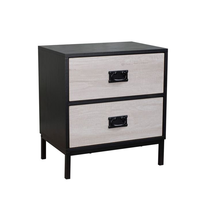FACTORY ΚΟΜΟΔΙΝΟ 2ΣΥΡΤΑΡΙΑ ΜΑΥΡΟ OAK SONOMA DECAPE 50x35x55cm