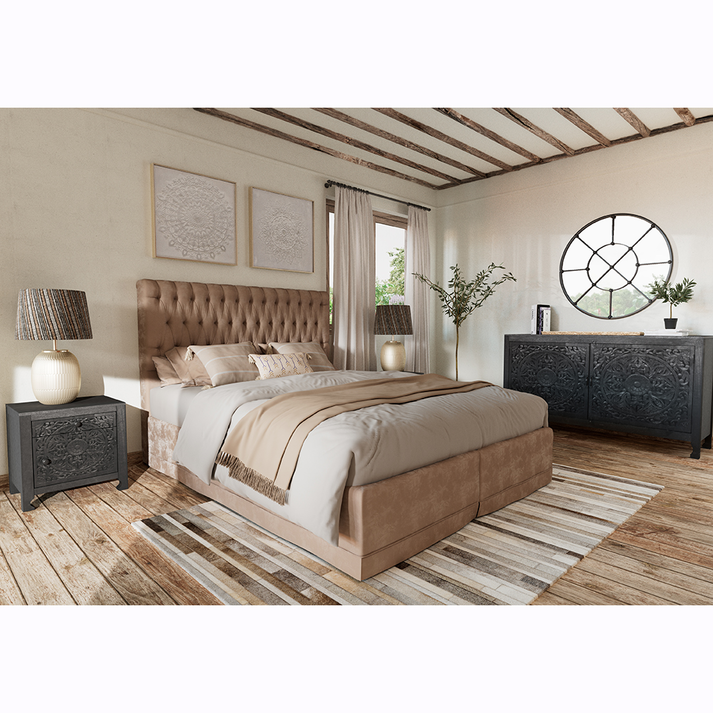 VOLCANO ΚΟΜΟΔΙΝΟ 1ΠΟΡΤΑ 1ΣΥΡΤΑΡΙ ΜΑΥΡΟ 50x40x50