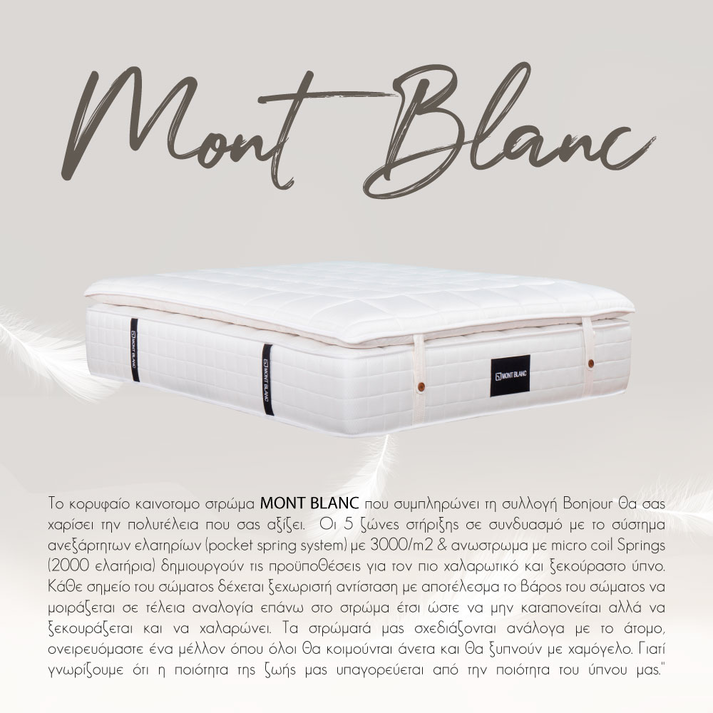 MONT BLANC ΣΤΡΩΜΑ 160x200cm ΛΕΥΚΟ 200x160x46