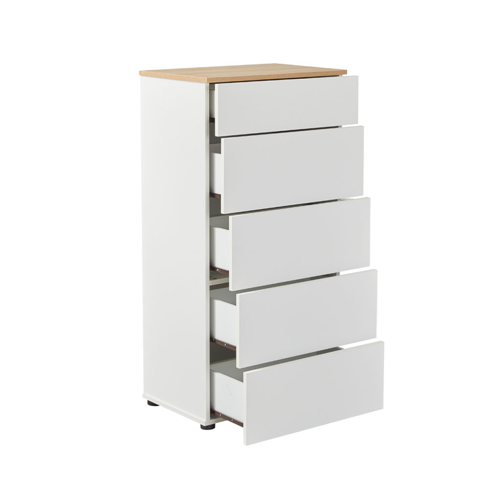 LUCIDO ΣΥΡΤΑΡΙΕΡΑ 5ΣΥΡΤΑΡΙΑ ΛΕΥΚΟ OAK ΦΥΣΙΚΟ 58x39x116.5cm