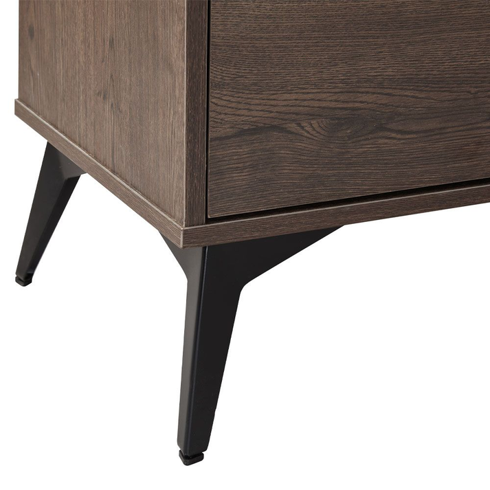 Melamine Metal Brown Chest of Drawers 6 Drawers 137x39x83 cm