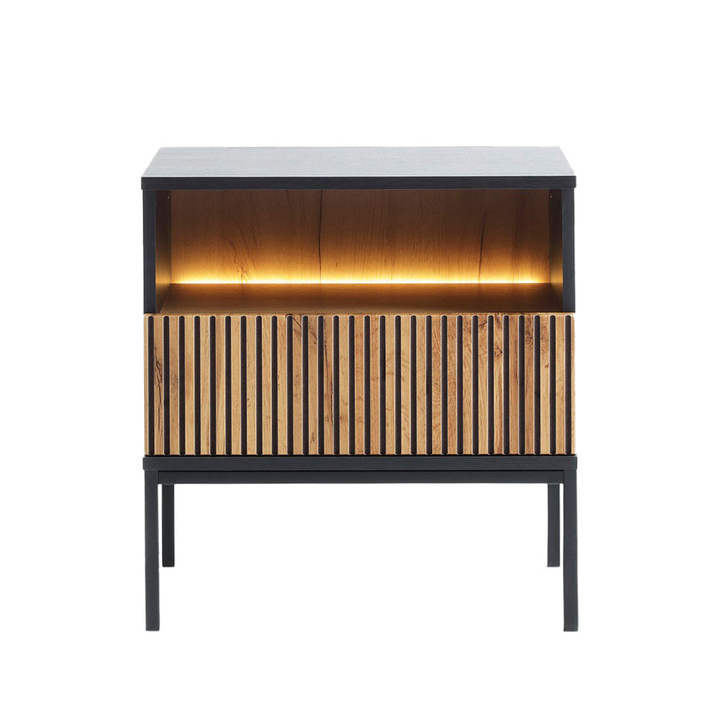 MYSTERY ΚΟΜΟΔΙΝΟ 1ΣΥΡΤΑΡΙ 1ΡΑΦΙ ΦΥΣΙΚΟ ΣΚΟΥΡΟ ΜΑΥΡΟ 54x39x56cm