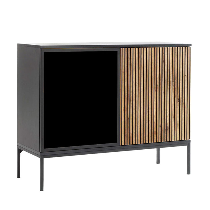 MYSTERY ΚΟΜΟΤΑ 2ΠΟΡΤΕΣ ΦΥΣΙΚΟ ΣΚΟΥΡΟ ΜΑΥΡΟ 104x39x83cm