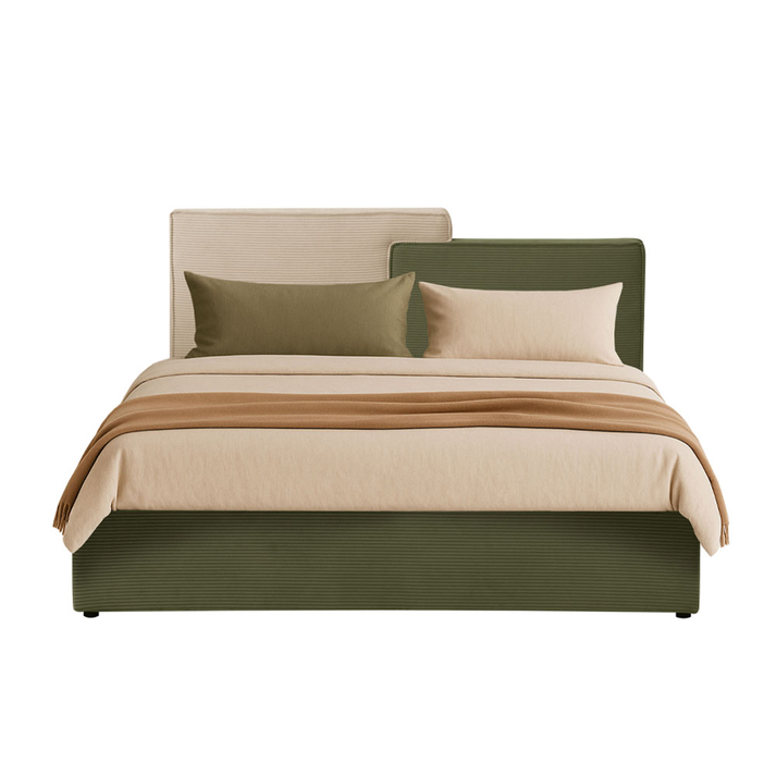 PUZZLE ΚΡΕΒΑΤΙ (ΓΙΑ ΣΤΡΩΜΑ 160x200cm) ΛΑΔΙ BEIGE 223x176x106