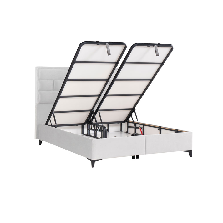 BRICK ΚΡΕΒΑΤΙ ΜΕ ΑΠΟΘΗΚ. ΧΩΡΟ (ΓΙΑ ΣΤΡΩΜΑ 160x200cm) OFF WHITE 16-450 215x165x121cm