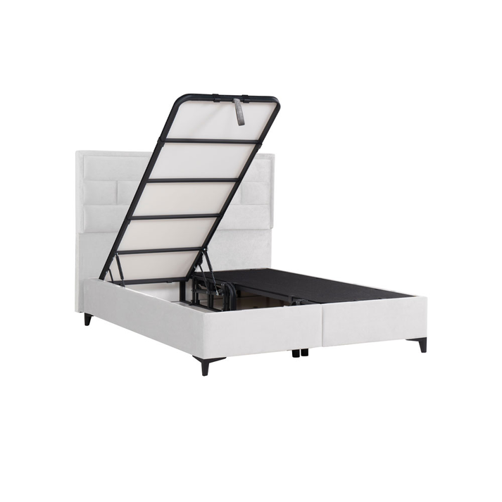 BRICK ΚΡΕΒΑΤΙ ΜΕ ΑΠΟΘΗΚ. ΧΩΡΟ (ΓΙΑ ΣΤΡΩΜΑ 160x200cm) OFF WHITE 16-450 215x165x121