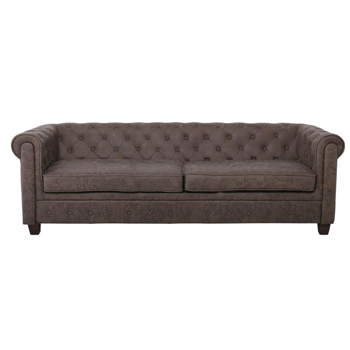 CHESTERFIELD Newport Kαναπές 3Θέσιος Σαλονιού - Καθιστικού, Ύφασμα Antique Look Καφέ