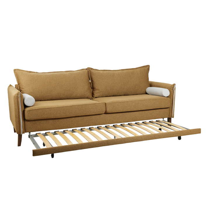COMMODO ΚΑΝΑΠΕΣ ΚΡΕΒΑΤΙ 3ΘΕΣΙΟΣ CAMEL BEIGE 230x81x88