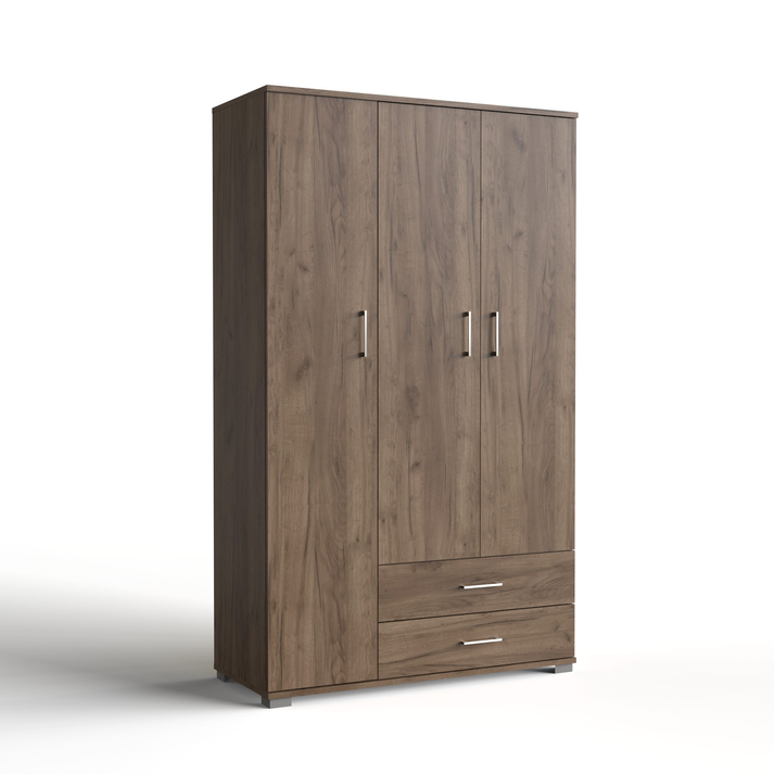 Three-leaf Wardrobe with 2 Drawers 111x48xH187cm