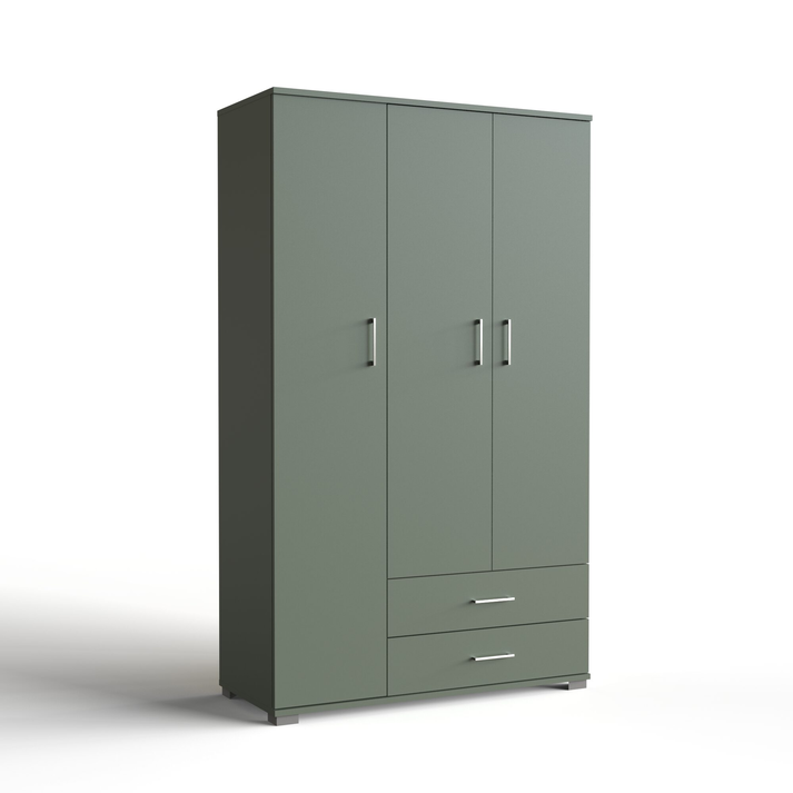 Three-leaf Wardrobe with 2 Drawers 111x48xH187cm