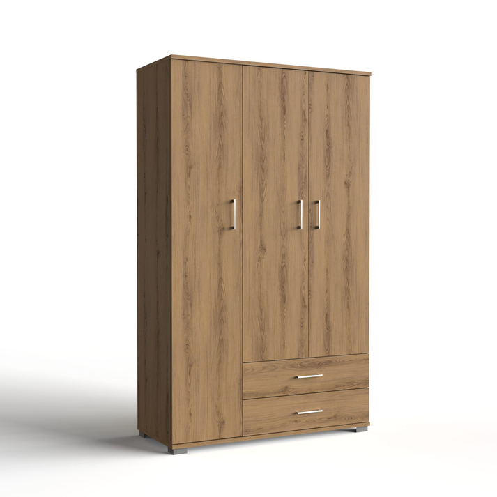 Three-leaf Wardrobe with 2 Drawers 111x48xH187cm