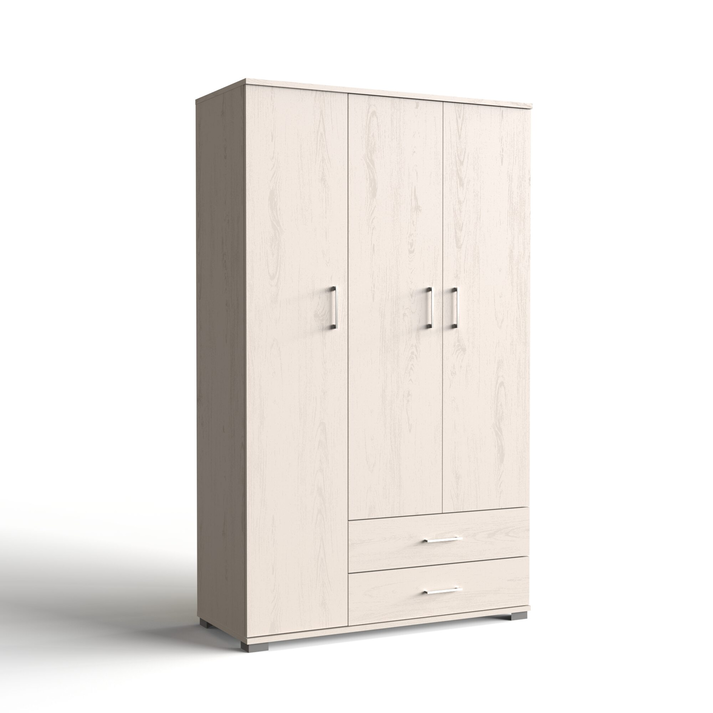 Three-leaf Wardrobe with 2 Drawers 111x48xH187cm