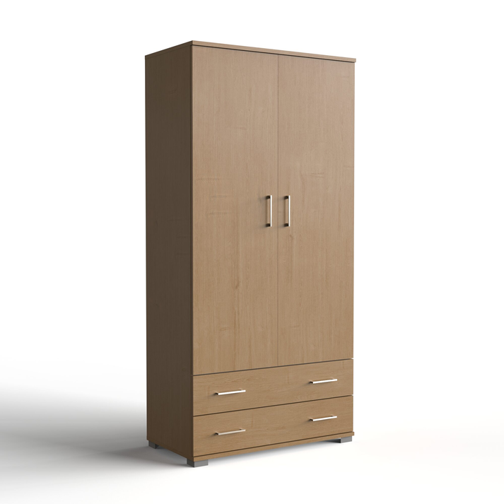 Δίφυλλη Ντουλάπα με 2 Συρτάρια 90x48xH187cm