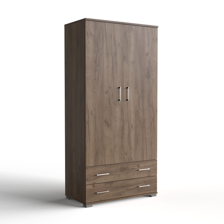 Δίφυλλη Ντουλάπα με 2 Συρτάρια 90x48xH187cm
