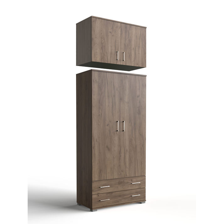 Δίφυλλη Ντουλάπα με πατάρι 90x48x259cm
