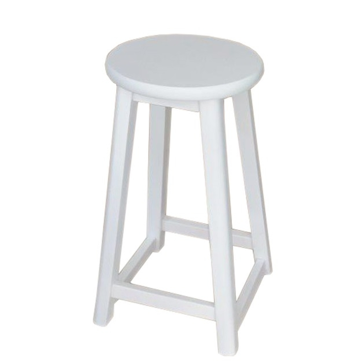 Ξύλινο Σκαμπό Μπαρ Φυσικό / Λευκό Ø30xH60cm