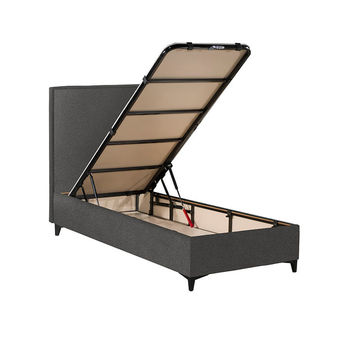 FRAME ΚΡΕΒΑΤΙ ΜΕ ΑΠΟΘΗΚ. ΧΩΡΟ (ΓΙΑ ΣΤΡΩΜΑ 90x200cm) ΓΚΡΙ 26-881 208x97x121