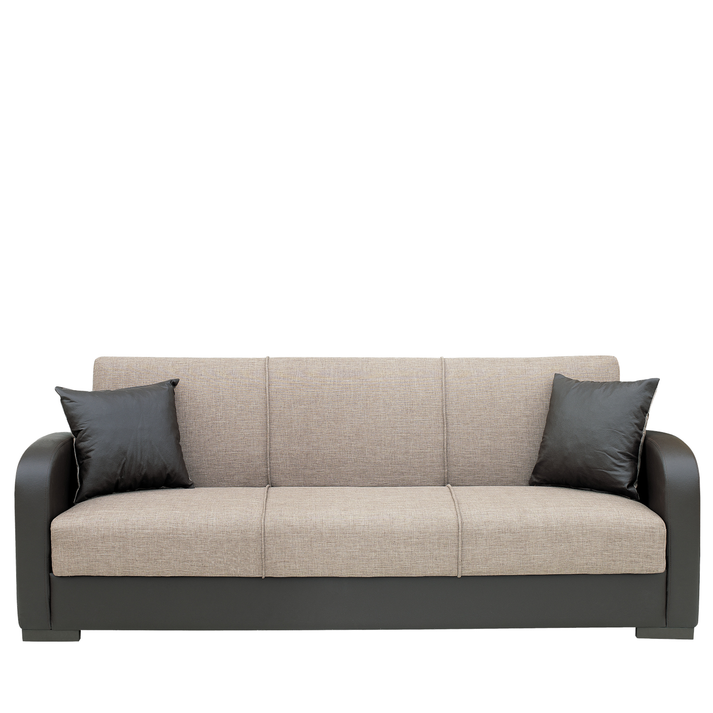 Καναπές Κρεβάτι Τριθέσιος MARTINI Καφέ PU 215x84x84cm