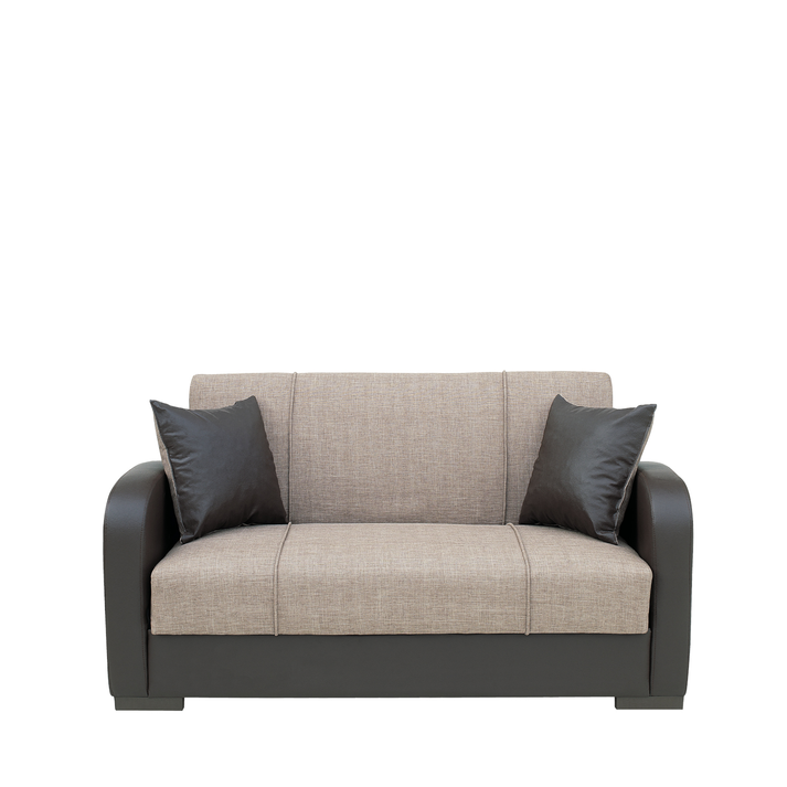 Καναπές Κρεβάτι Διθέσιος MARTINI Καφέ PU 154x84x84cm
