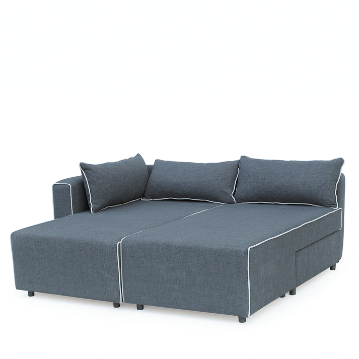 Καναπές Γωνιακός Αναστρέψιμη Γωνία THIAGO Γκρι/Λευκό 101x250x97cm