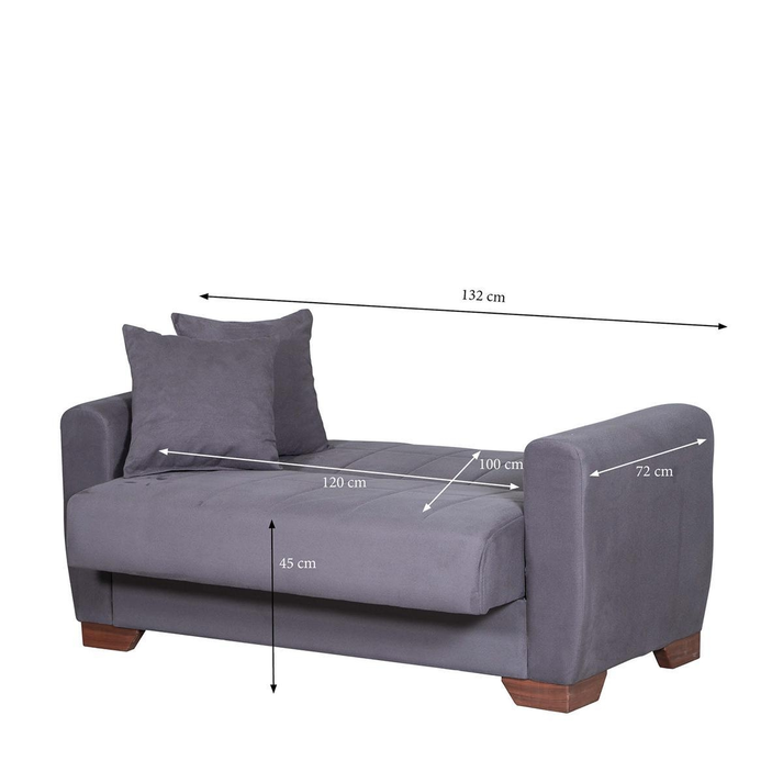 Καναπές Κρεβάτι Διθέσιος DIEGO 2S Γκρι 153x78x80cm