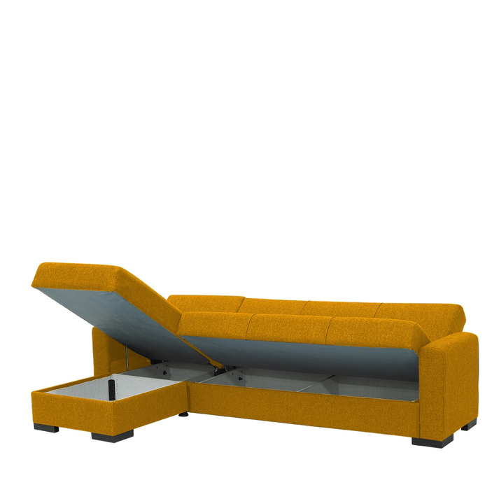 Καναπές Κρεβάτι Γωνιακός JOSE Μουσταρδί 270x150x86cm