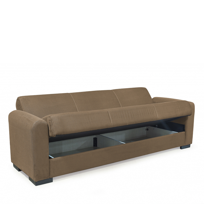Καναπές Κρεβάτι Τριθέσιος HOMER Μπεζ 226x78x78cm