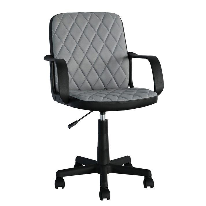 Καρέκλα Γραφείου THIRINA Γκρι/Μαύρο Ύφασμα/PVC 56x57x85-97cm