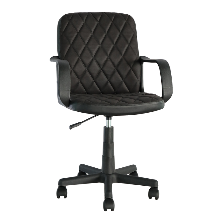 Καρέκλα Γραφείου THIRINA Μαύρο Ύφασμα/PVC 56x57x85-97cm