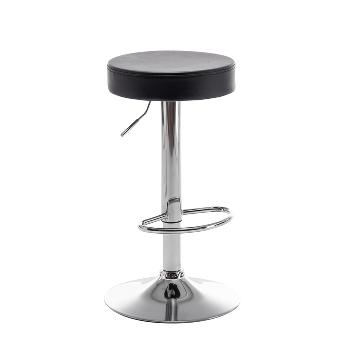 Σκαμπό Bar ArteLibre LORTHA Πτυσσόμενο Μαύρο PU/Μέταλλο Φ39x64-86cm