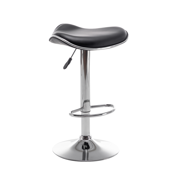 Σκαμπό Bar ArteLibre MOD Πτυσσόμενο Μαύρο PU/Μέταλλο 44.5x43x65.5-83.5cm