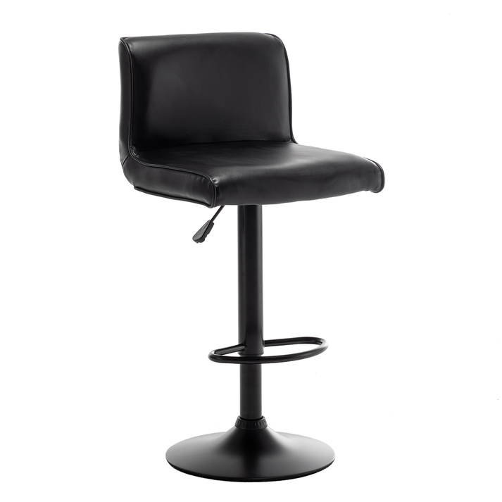 Σκαμπό Bar ArteLibre ARMOR Με Πλάτη Πτυσσόμενο Μαύρο PU/Μέταλλο 45x48x86-107.5cm