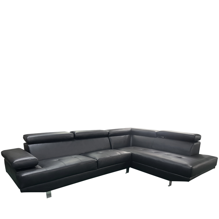 Καναπές Γωνιακός MASAL Μαύρο PU 280x185x85cm