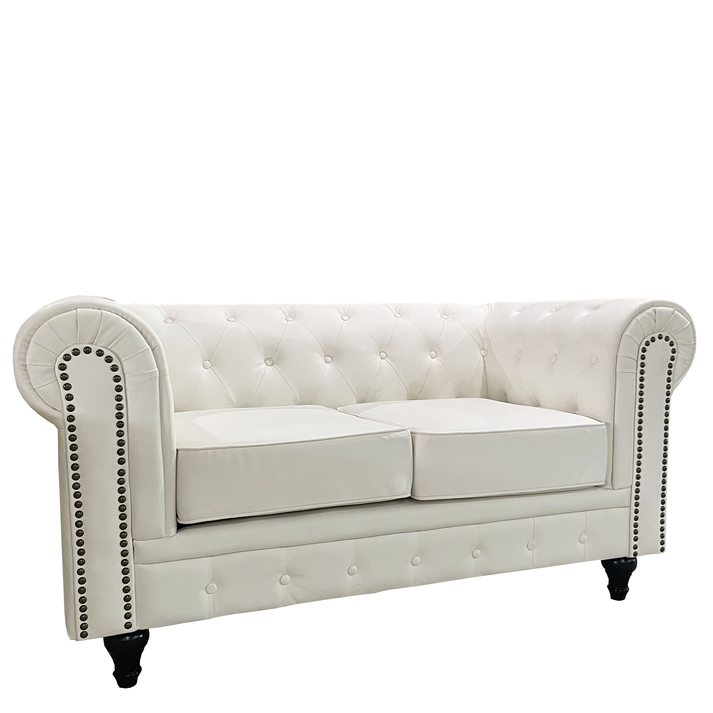 Καναπές Διθέσιος AVERY Λευκό PU 155x90x73cm