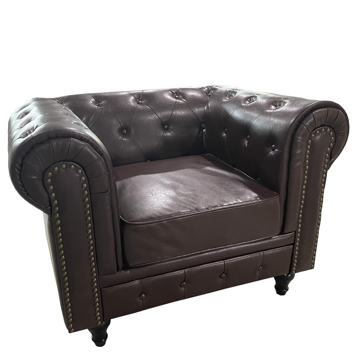 Πολυθρόνα AVERY Σκούρο Καφέ PU 100x90x73cm