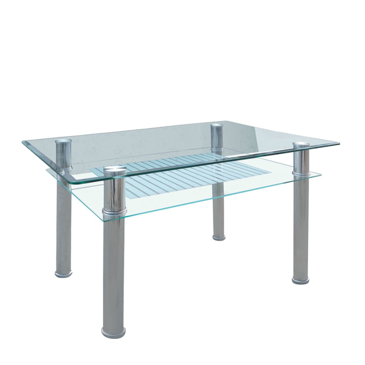 Τραπέζι BLANC Διάφανο/Χρώμιο Γυαλί/Μέταλλο 90x60x75cm