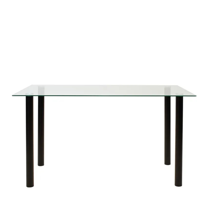 Τραπέζι TEIDE Διάφανο/Μαύρο Γυαλί/Μέταλλο 140x80x75cm