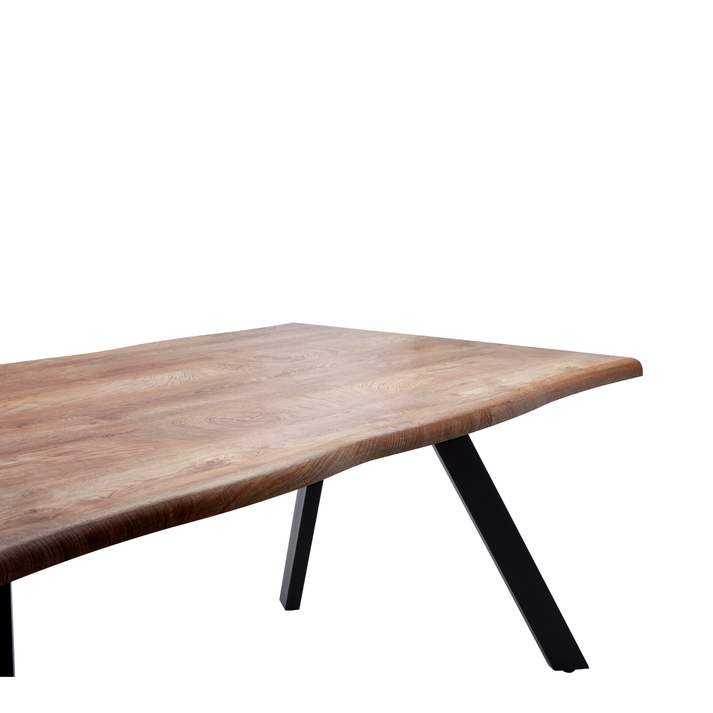Τραπέζι Τραπεζαρίας AOSA Honey Maple/Μαύρο MDF/Μέταλλο 180x90x76cm