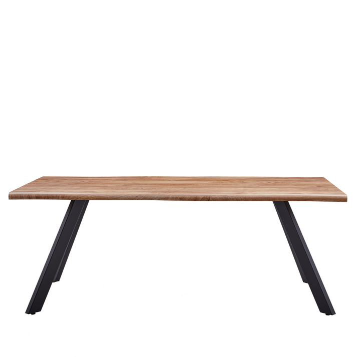 Τραπέζι Τραπεζαρίας AOSA Honey Maple/Μαύρο MDF/Μέταλλο 200x100x76cm