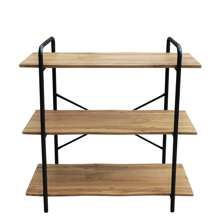 Ραφιέρα AVEIRO Φυσικό/Μαύρο MDF/Μέταλλο 80x34x80cm