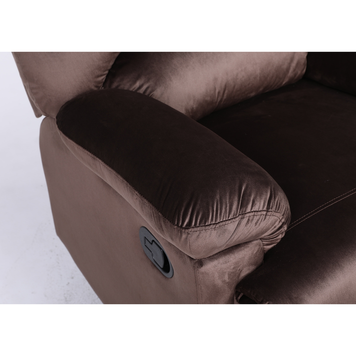 Πολυθρόνα Ανακλινόμενη NASHIRA Καφέ Βελούδο 88x90x99cm