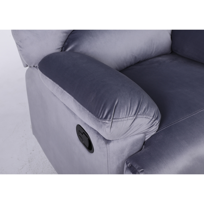 Πολυθρόνα Ανακλινόμενη NASHIRA Γκρι Βελούδο 88x90x99cm