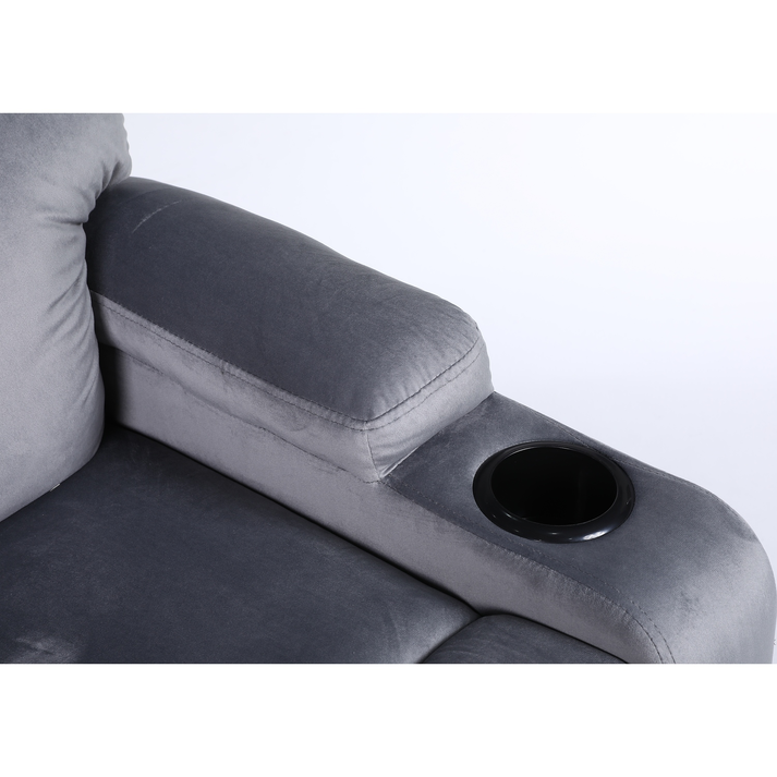 Πολυθρόνα Ανακλινόμενη RANA Γκρι Βελούδο 80x95x103cm