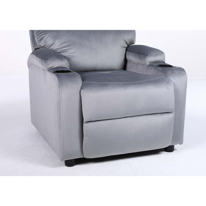 Πολυθρόνα Ανακλινόμενη RANA Γκρι Βελούδο 80x95x103cm