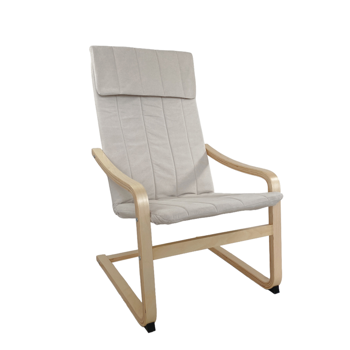Πολυθρόνα NORDVIK Μπεζ/Φυσικό Ύφασμα/Ξύλο 60x71x105cm