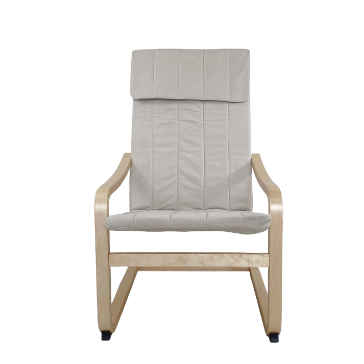 Πολυθρόνα NORDVIK Μπεζ/Φυσικό Ύφασμα/Ξύλο 60x71x105cm