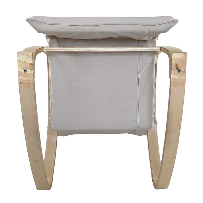 Πολυθρόνα Κουνιστή LUNDRA Μπεζ/Φυσικό Ύφασμα/Ξύλο 67x127x91cm