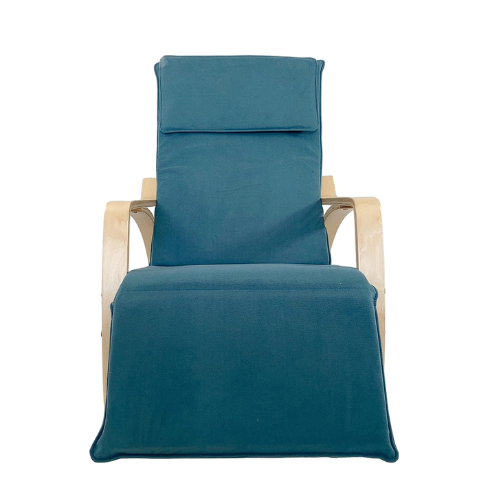 Πολυθρόνα Κουνιστή LUNDRA Μπλε/Φυσικό Ύφασμα/Ξύλο 67x127x91cm