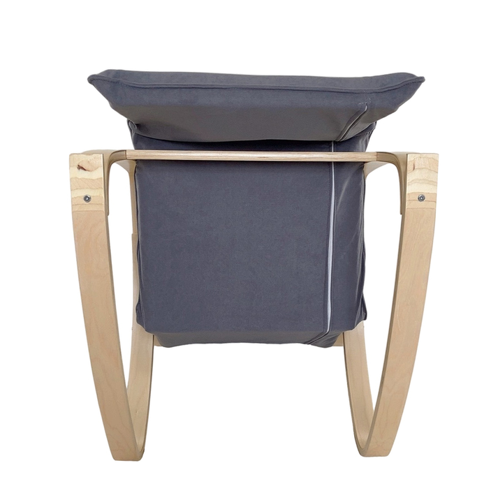 Πολυθρόνα Κουνιστή LUNDRA Γκρι/Φυσικό Ύφασμα/Ξύλο 67x127x91cm