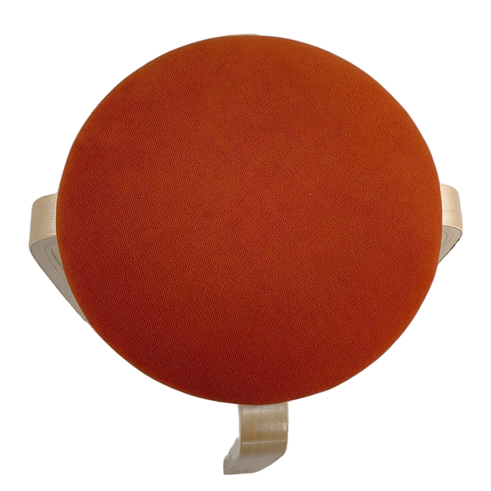 Σκαμπό MILOA Πορτοκαλί/Φυσικό Ύφασμα/Ξύλο 42x42x45cm